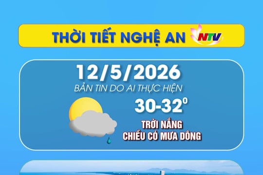 Thời tiết Nghệ An hôm nay - 12/05/2026