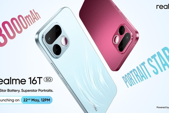 realme 16T ra mắt ngày 22/5: Smartphone pin 8000mAh mỏng nhẹ và sạc Bypass chuyên game