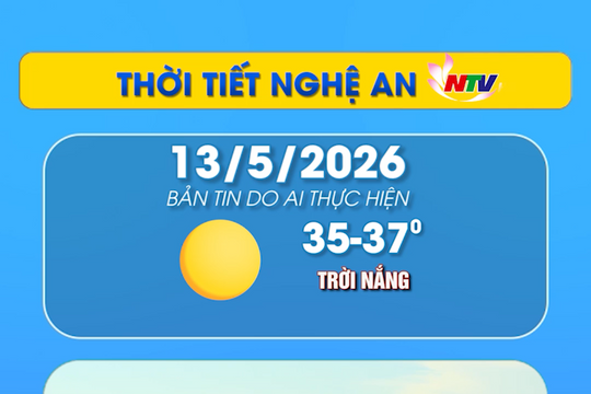 Thời tiết Nghệ An hôm nay - 13/05/2026