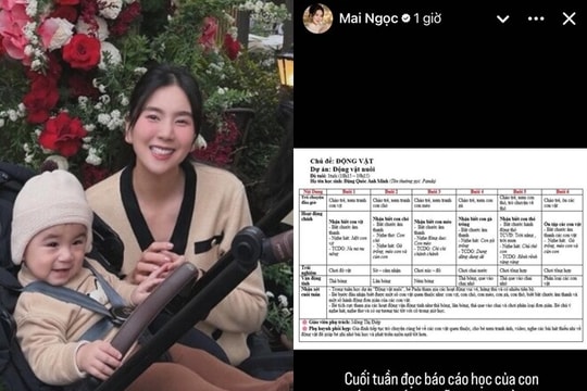 MC Mai Ngọc công khai bảng báo cáo học tập của con trai 1 tuổi