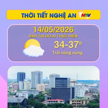 Thời tiết Nghệ An hôm nay - 14/05/2026