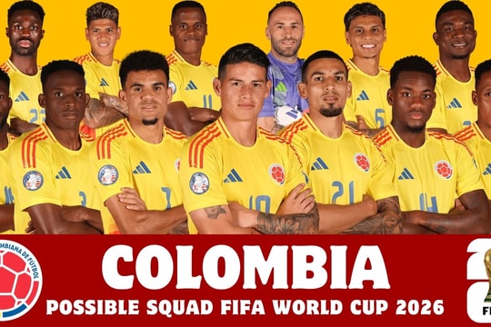 Danh sách cầu thủ dự World Cup 2026 của đội tuyển Colombia