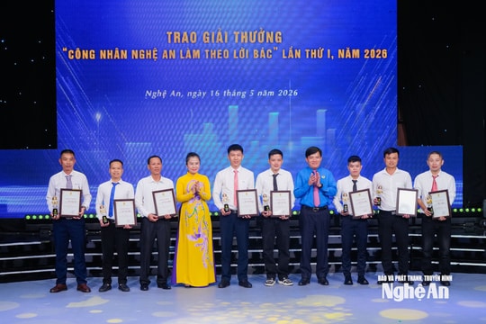 Nghệ An trao Giải thưởng Công nhân làm theo lời Bác