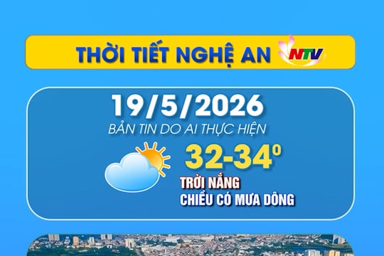 Thời tiết Nghệ An hôm nay 19/05/2026