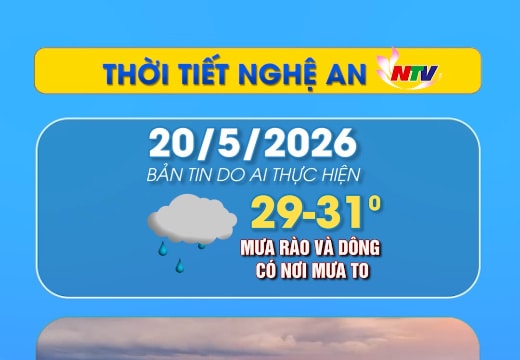 Thời tiết Nghệ An hôm nay 20/05/2026