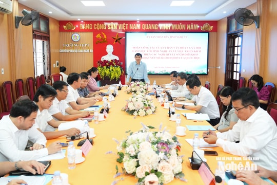 Ủy ban Văn hóa - Xã hội của Quốc hội khảo sát việc triển khai các cơ chế, chính sách đặc thù trong giáo dục và đào tạo tại Nghệ An