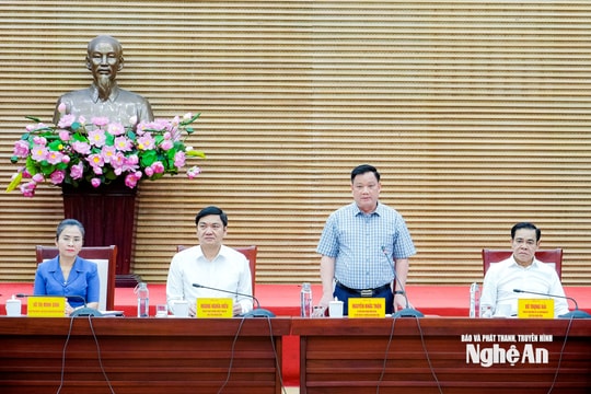 Thường trực Tỉnh ủy làm việc với Ban Thường vụ Đảng ủy UBND tỉnh