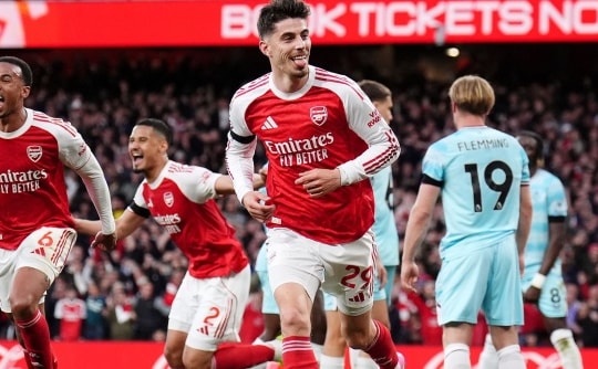 Arsenal hạ Burnley 1-0: Kai Havertz đưa Pháo thủ tiến sát ngôi vương Ngoại hạng Anh