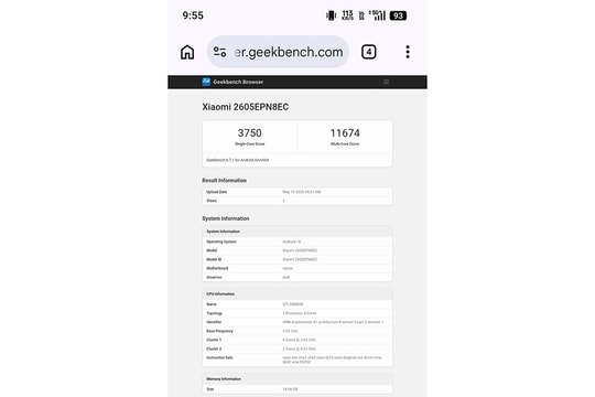 Xiaomi 17 Max phô diễn sức mạnh trên Geekbench với chip Snapdragon 8 Elite Gen 5