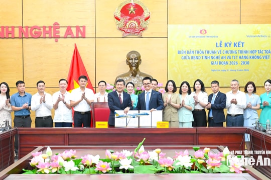 Nghệ An hợp tác toàn diện với Tổng Công ty Hàng không Việt Nam giai đoạn 2026 - 2030