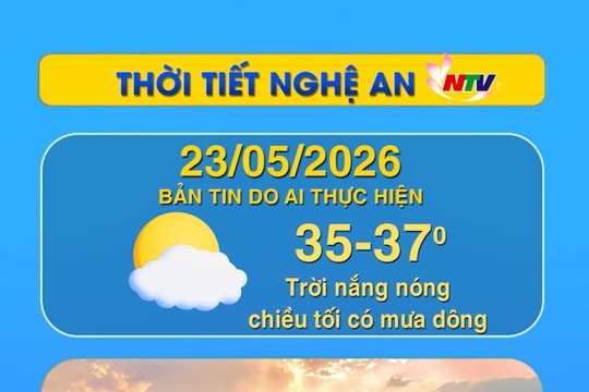 Thời tiết Nghệ An hôm nay 23/05/2026