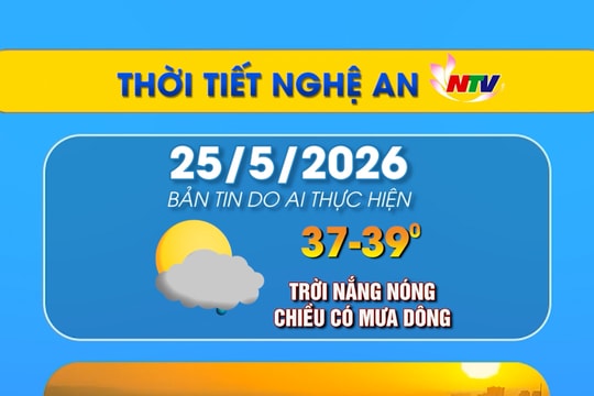 Thời tiết Nghệ An hôm nay - 25/05/2026
