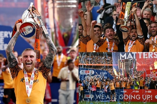 Hull City trở lại Ngoại hạng Anh sau bàn thắng kịch tính phút 90+5 tại Wembley