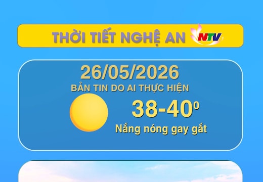 Thời tiết Nghệ An hôm nay 26/5/2026