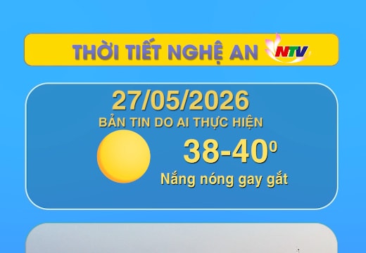 Thời tiết Nghệ An hôm nay 27/05/2026