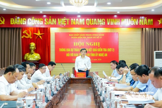 Thông qua Dự thảo Báo cáo kết quả kiểm tra đợt 2 đối với Ban Thường vụ Tỉnh ủy Nghệ An