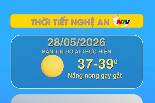 Thời tiết Nghệ An hôm nay - 28/05/2026