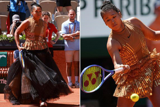 Naomi Osaka gây tranh cãi với trang phục tháp Eiffel tại Roland Garros 2026