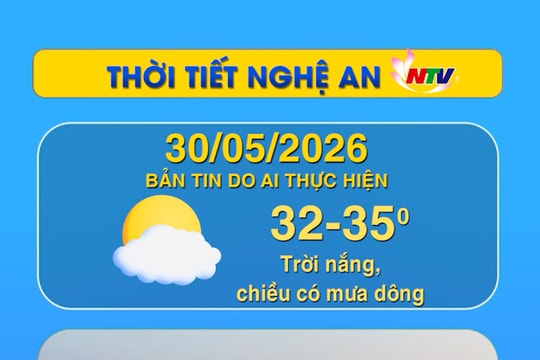 Thời tiết Nghệ An hôm nay - 30/05/2026