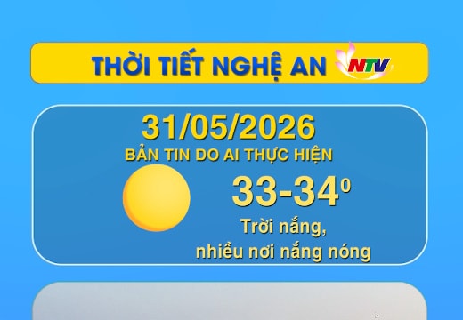 Thời tiết Nghệ An hôm nay 31/5/2026