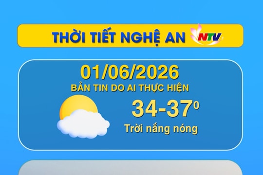 Thời tiết Nghệ An hôm nay 01/06/2026