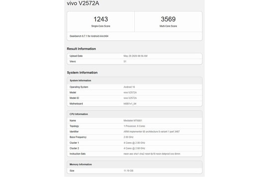 Hiệu năng MediaTek Dimensity 7500 lộ diện qua điểm số Geekbench ấn tượng