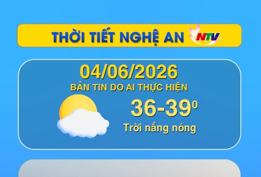 Thời tiết Nghệ An hôm nay 4/6/2026