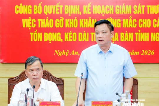 Công bố quyết định, kế hoạch giám sát thường xuyên việc tháo gỡ khó khăn, vướng mắc cho các dự án tồn đọng, kéo dài tại Nghệ An