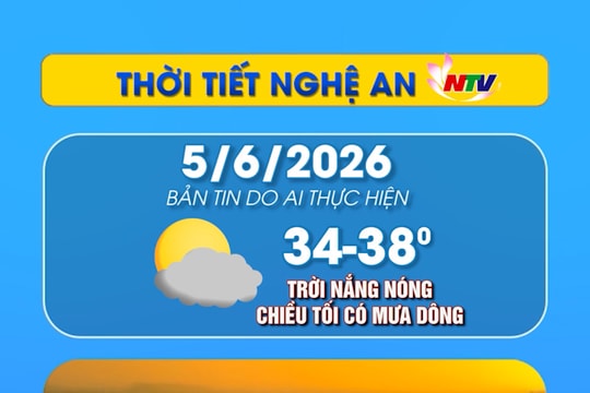 Thời tiết Nghệ An hôm nay 05/06/2026