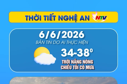 Thời tiết Nghệ An hôm nay 06/06/2026