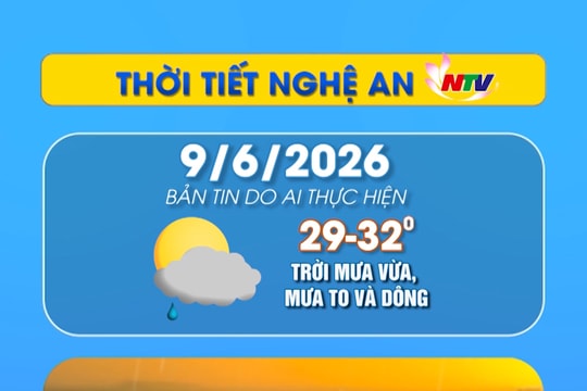 Thời tiết Nghệ An hôm nay - 09/06/2026