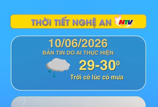 Thời tiết Nghệ An hôm nay 10/06/2026