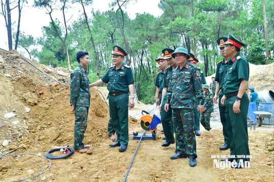 Bộ Chỉ huy Quân sự tỉnh kiểm tra tiến độ xây dựng Sở Chỉ huy diễn tập khu vực phòng thủ