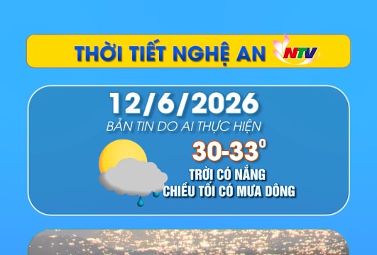 Thời tiết Nghệ An hôm nay 12/06/2026