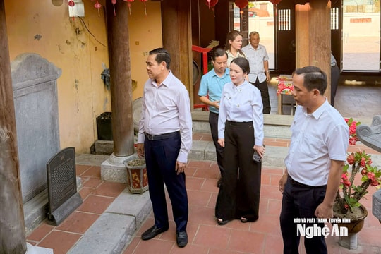 Chủ tịch UBND tỉnh Võ Trọng Hải kiểm tra công tác chuẩn bị khánh thành Dự án tu bổ, tôn tạo di tích nhà thờ và mộ đồng chí Hồ Tùng Mậu