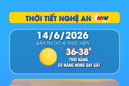 Thời tiết Nghệ An hôm nay - 14/06/2026