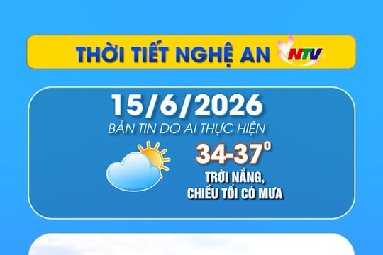 Thời tiết Nghệ An hôm nay - 15/06/2026