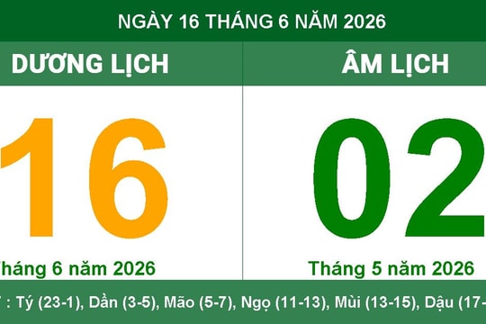 Lịch Âm Dương ngày 16/06/2026: Ngày cát lợi Tốc Hỷ, thuận cho khởi sự và cầu tài