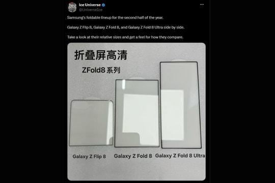 Galaxy Z Fold8 và Z Flip8 rò rỉ kính cường lực: Samsung thay đổi thiết kế màn hình