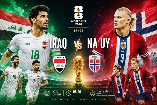 Trực tiếp tỉ số Iraq 1-4 Na Uy: Haaland mở màn ghi bàn
