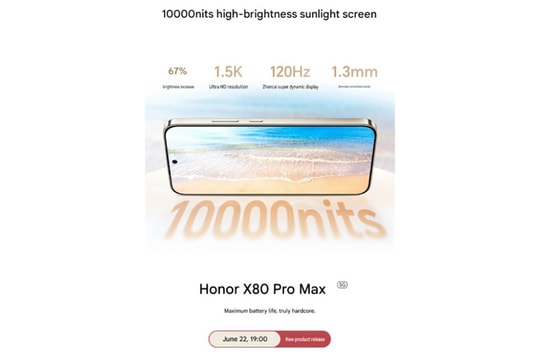 HONOR X80 Pro Max: Bước tiến mới với màn hình 10,000 nits và pin 11,000 mAh