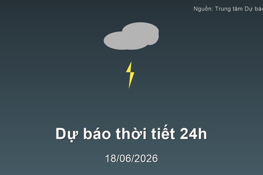 Thời tiết đất liền 24h tới (19/06/2026): Bắc Bộ mưa dông, Trung Bộ nắng nóng gay gắt