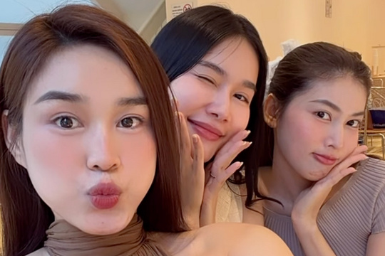 Đỗ Thị Hà hội ngộ Phương Anh và Ngọc Thảo mừng sinh nhật Á hậu 1