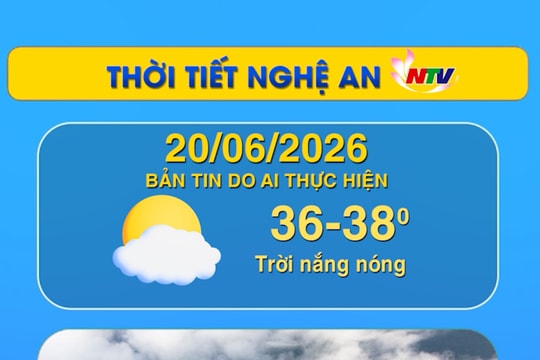 Thời tiết Nghệ An hôm nay 20/06/2026