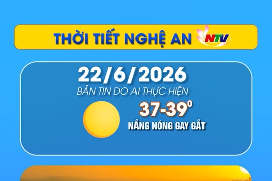 Thời tiết Nghệ An hôm nay - 22/06/2026