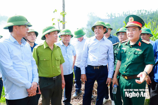 Chủ tịch UBND tỉnh Võ Trọng Hải trực tiếp chỉ đạo chữa cháy rừng tại xã Thiên Nhẫn
