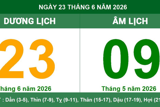 Lịch Âm Dương ngày 23/06/2026: Giờ hoàng đạo và lời khuyên phong thủy