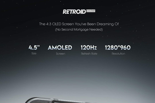 Retroid Pocket Nova lộ diện: Màn hình AMOLED 120Hz định hình chuẩn mới cho máy chơi game handheld 4:3