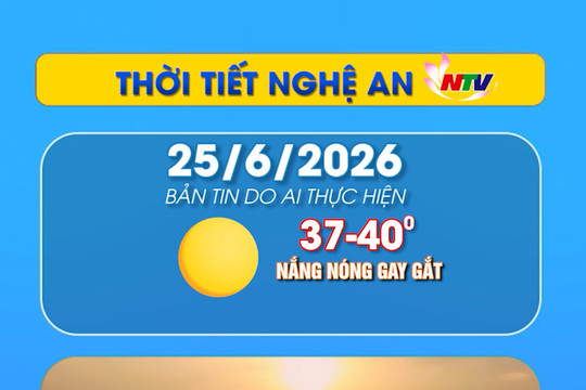 Thời tiết Nghệ An hôm nay 25/06/2026