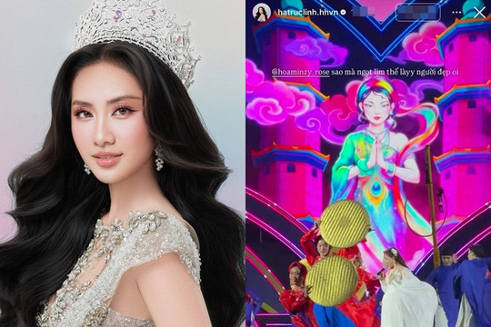 Hoa hậu Hà Trúc Linh gây chú ý với màn tương tác cùng ca sĩ Hòa Minzy
